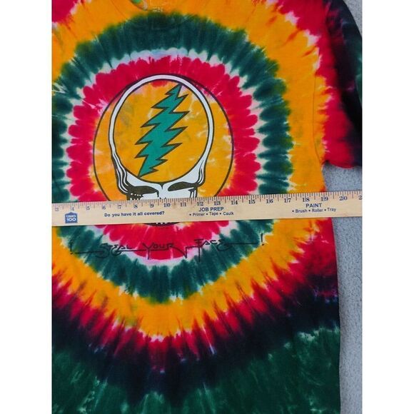 Liquid Blue Grateful Dead Steal Your Face Rasta Tie Dye Hippie Band T Shirt Sz M - Picture 5 of 6